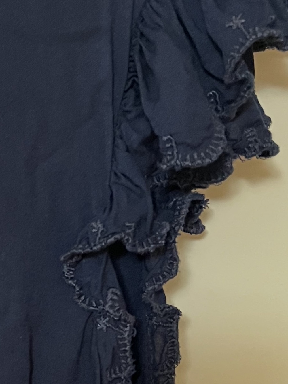 Wilfred La Boheme Navy Tiered Mini Dress with Keyhole Tie - Picture 4 of 10